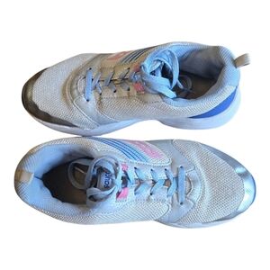 Saucony Wind Silver Blue Pink Youth Lace Sneakers Size 3.5